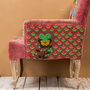 Pastel Pink Embroidered Velvet Armchair, thumbnail 9 of 10