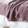 Extra Large Mulberry And Grey Woven Wool Throw, thumbnail 5 of 6