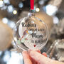 Robins Appear Memorial Glass Christmas Bauble Ornament, thumbnail 1 of 2