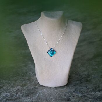 Aqua Green And Blue Glass Pendant Necklace, 5 of 10