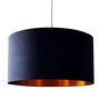 Jet Black Cotton Lampshades With Copper Or Gold Lining, thumbnail 3 of 11