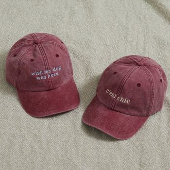 Personalised Vintage Burgundy Adult Cap, 2 of 5