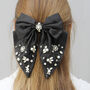 Crystal And Pearl Embellished Statement Hair Bow, thumbnail 2 of 6