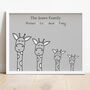 Personalised Family Print With Giraffes, thumbnail 7 of 11