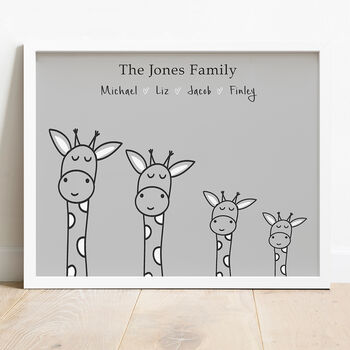 Personalised Family Print With Giraffes, 7 of 11