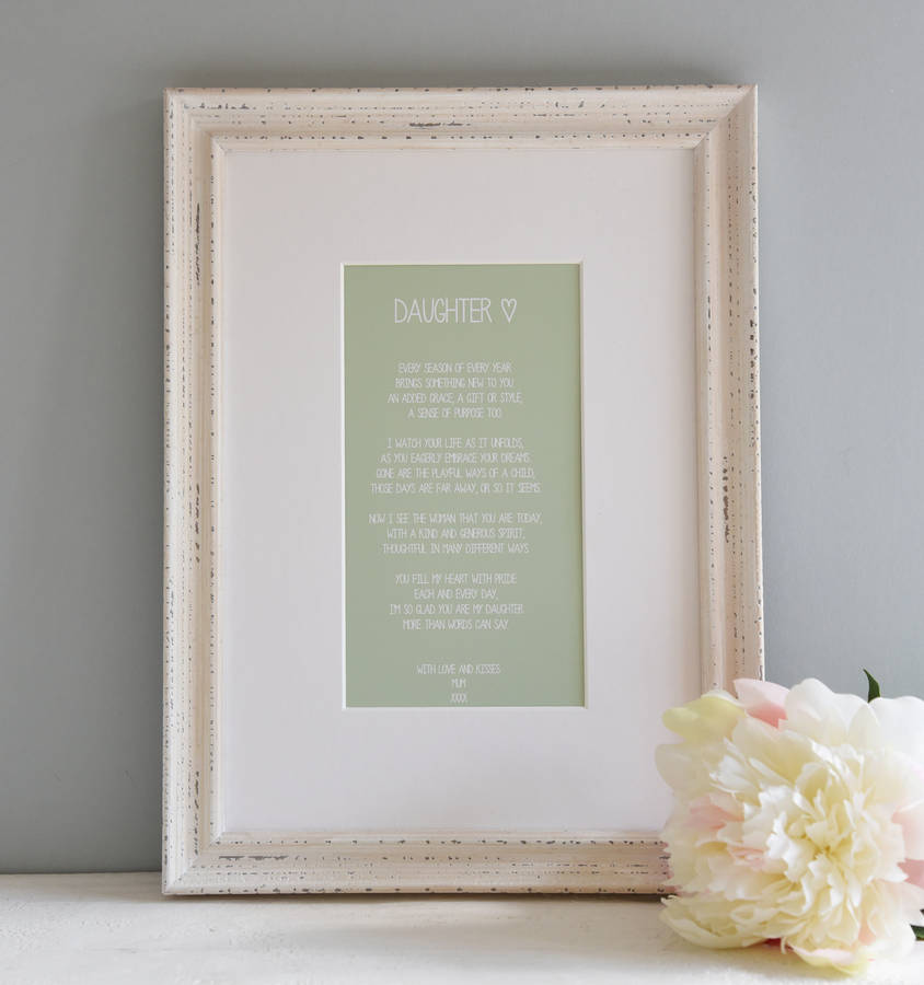 Personalised Daughter Poem A4 Print By A Touch Of Verse ...