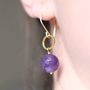 Gold Plated Circle And Birthstone Earrings, thumbnail 5 of 12