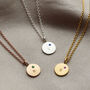 Personalised Mini Disc Initial Birthstone Necklace, thumbnail 1 of 9