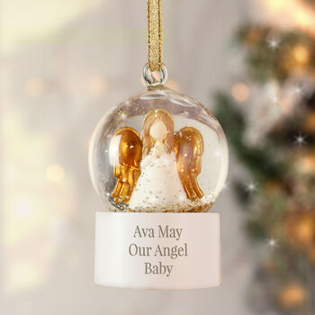 Personalised Angel Memorial Message Glitter Snow Globe, 2 of 3