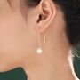 Genuine Baroque Pearl V Shape Long Drop Hook Earrings, thumbnail 1 of 8