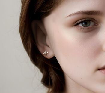 Silver Comet Pearl Stud Earrings, 2 of 8