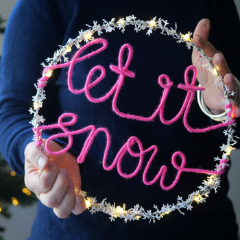 Let It Snow Fairy Light Wreath, 2 of 5