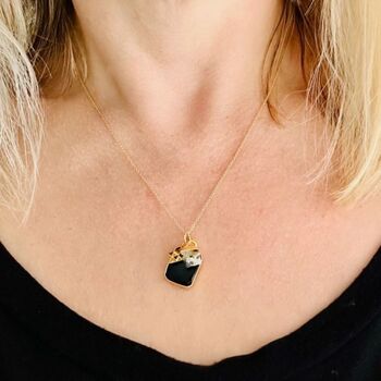 'The Trio' Black Onyx Gold Plated Necklace, 2 of 10