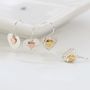 Silver And Gold Plated Heart Earrings, thumbnail 2 of 9