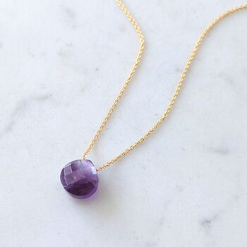 Amethyst Teardrop February Birthstone Necklace, 4 of 6