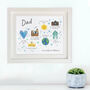 Personalised Father's Day Framed Illustrated Print, thumbnail 1 of 3
