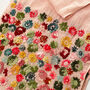 Hand Embroidered 100% Linen Scarf In Blush Pink Floral, thumbnail 3 of 6