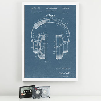 Anatomy Of Headphones Patent Print, 7 of 7