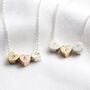 Personalised Mixed Sterling Silver Heart Beads Necklace, thumbnail 2 of 7