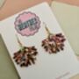 Under The Sea Coral Glitter Statement Earrings / Marine Life Statement Gift / Mermaid Aesthetic Jewellery Iridescent Sea Accessory / Summer Holiday Statement Tropical Beach Jewellery, thumbnail 2 of 5