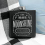 Personalised Moonshine Matte Black Hip Flask, thumbnail 5 of 7