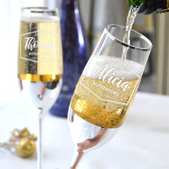 Personalised Champagne Flute With Nouveau Design, 7 of 11