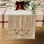 Personalised Traditional Christmas Natural Table Runner, thumbnail 1 of 3