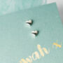 Sweet Sterling Silver Heart Stud Earrings On Gift Card, thumbnail 3 of 9