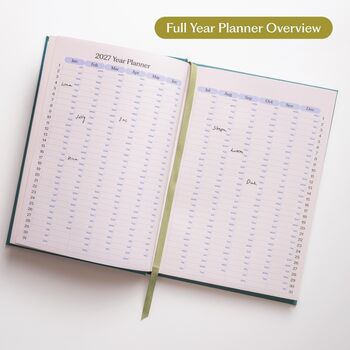 2027 Diary | A5 Hardcover Week To View | Sage Stripe, 6 of 10