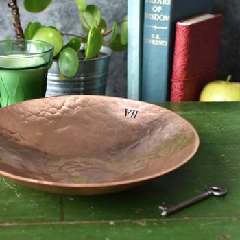 7th Anniversary Copper Bowl, Large Hammered, 5 of 9