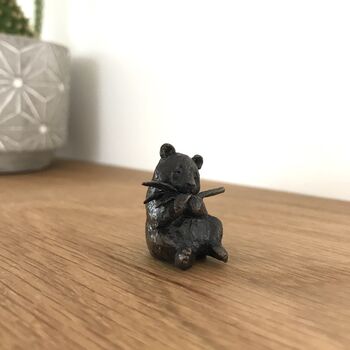 Miniature Bronze Panda Sculpture 8th Anniversary Gift, 3 of 10