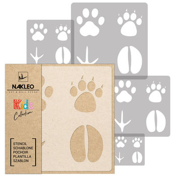 Reusable Stencils Five Pcs Paw Tracks With Brushes, 2 of 5