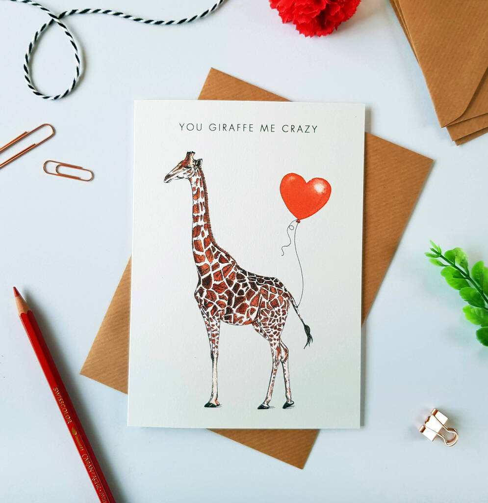'You Giraffe Me Crazy' Greetings Card, 1 of 2