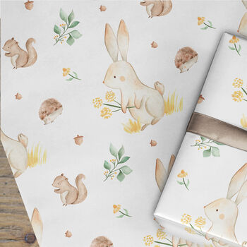 Rabbit Daffodil Wrapping Paper Roll Or Folded, 2 of 4