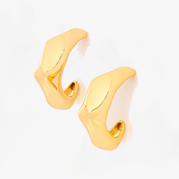 Nami 18 K Gold Plated Hammered Earrings, 4 of 5