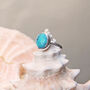 Turquoise Silver Ocean Boho Ring, thumbnail 1 of 9