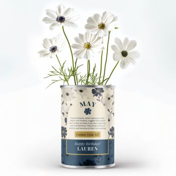 Grow Your Own Birth Flowers Tin Personalised Name Gift, 11 of 12