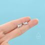 Sterling Silver Cat Skeleton Stud Earrings, thumbnail 4 of 11