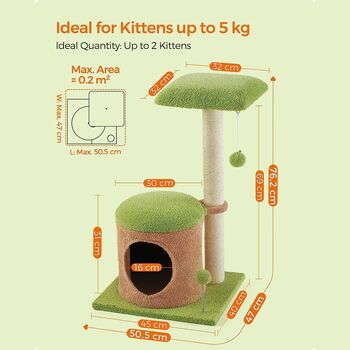 Cat Tree House Cat Tower Condo With Scratching Post, 8 of 8