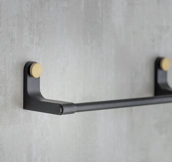 Black Steel Towel Racks In Small And Gold, 2 of 2