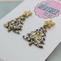 Black And Gold Glitter Christmas Tree Resin Earrings, thumbnail 4 of 4