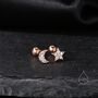 Mismatched Moon And Star Cz Barbell Earrings, thumbnail 1 of 11