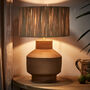 Buckland Terracotta Table Lamp With Raffia Shade, thumbnail 3 of 7