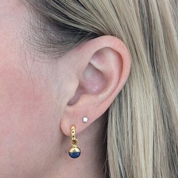 The Orb Lapis Lazuli September Birthstone Earrings, 3 of 6