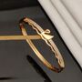 Brass Swan Zircon Lightweight Ethnic Stacking Wedding Cuff Bangle, thumbnail 2 of 3