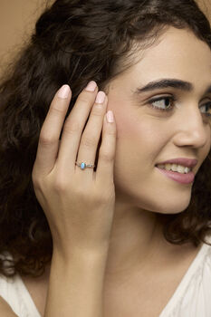 Dainty Silver Opal Ring, 8 of 9