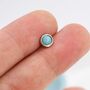 Sterling Silver 4mm Amazonite Stud Earrings, thumbnail 4 of 12
