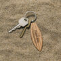 Loft 'Polzeath Beach' Oak Surfboard Keyring | Birthday | Keepsake | Novelty Keyring, thumbnail 1 of 2