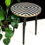 Side Table With Black And White Geometric Design, thumbnail 2 of 5