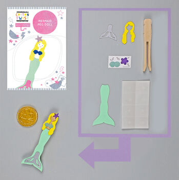 Make Your Own Mermaid Peg Doll Kit, 2 of 4